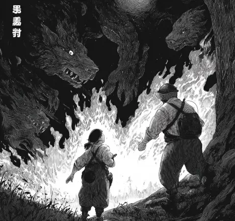 悬疑题材漫画封面，暗色调与谜题氛围浓厚
